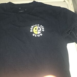 Boring Life Club Black Graphic Short Sleeve Tee